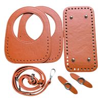 Kit d'accessoires DIY pour sac de plage 8 pièces, base de sac en cuir PU, languettes, poignée et bandoulière pour la fabrication de sacs tissés à la main