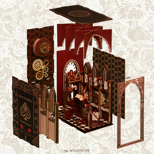 Minicity rompecabezas de madera <span class=keywords><strong>libro</strong></span> Nook Kit Alice's Evidence 3D juguetes de madera <span class=keywords><strong>casa</strong></span> de muñecas habitación para ideas de regalos novedosos - Product Image 6