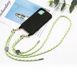 YLDS tessuto ROTONDO Collana al collo cinghia Cordino Modulare cavo in silicone crossbody cassa del telefono delle cellule per il iphone 12 Mini pro MAX