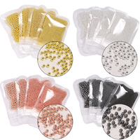 Perles à Ongles Mini Caviar Métalliques Or Argent 0,4-3 mm Décoration 3D pour Nail Art Perles Rondes en Acier Accessoires pour Ongles