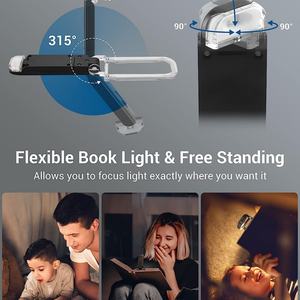 Lampe de lecture USB rechargeable à intensité variable, lampe de chevet LED à clipser pour la lecture - Product Image 3