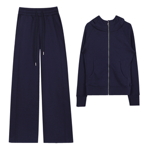 طقم يوجا شتوي للنساء، ملابس رياضية عادية، هودي بسحاب كامل، سترة للجري، بنطلون جري نسائي عالي الخصر وناعم - Product Image 4