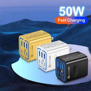 6-Port Multi-Device Fast Charging Station PD30W <b>Type</b>-<b>C</b> + US/EU/UK Travel <b>Adapter</b> - Product Image 1