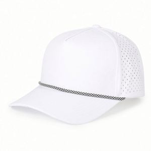 Casquette de baseball perforée avec logo personnalisé en polyester 100 %, découpe laser, avec corde, imperméable, pour le sport, vente en gros - Product Image 5