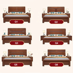 Fábrica de Muebles de China, Cama Moderna de Madera de Nogal, Camas Dobles de Madera, Cama King Size, Cama Doble para Dormitorio Q2 - Product Image 6