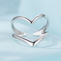 Youchuang nouveau design non ternir knuckle ouvert bague irrégulière bijoux de mode double 925 bagues décontractées en argent sterling pour dames