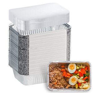 <b>Foil</b> <b>Containers</b> 8.5x6x2 Inch Rectangle Disposable Food Grade Aluminum <b>Foil</b> Pans For Takeout Meals - Product Image 2