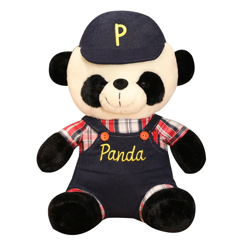 Peluche panda ultra doux avec pantalon et sac à dos pour enfants, tout-petits