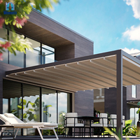 Vente chaude Pergola bioclimatique en aluminium et PVC imperméable Auvents coulissants pour véranda Systèmes de toiture rétractables