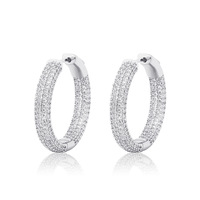 Boucles d'oreilles en zircon entièrement pavées dorées et argentées pour femmes et hommes - Base en laiton hypoallergénique