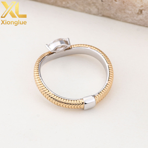 Custom Fine Jewelry Moissanite Diamond Solitaire Women <b>Rings</b> Minimalist Two Tone Wedding <b>Ring</b> Moissanite <b>Rings</b> for Unisex - Product Image 2