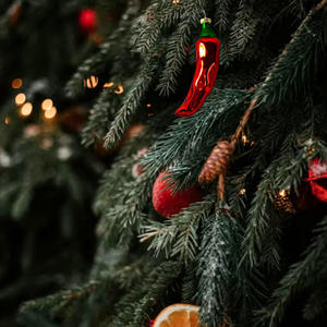 <span class=keywords><strong>Ornement</strong></span> de Noël en verre soufflé en forme de <span class=keywords><strong>piment</strong></span> rouge, décoration de maison amusante et suspendue, écologique - Product Image 3