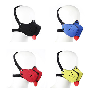 Mordaza de boca con forma de lengua de perro de material de buceo, accesorio de coqueteo, unisex, para entrenamiento de <span class=keywords><strong>bondage</strong></span>, cubierta de mordaza de boca usable - Product Image 1