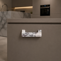Poignées de porte en marbre SAIDKOCC, poignées d'armoire Calacatta Viola Violet Fangzheng en forme de U, décoration minimaliste de luxe pour la maison