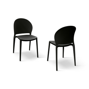 Stefania <b>Chair</b> Set Of 4 Black Polypropylene Indoor <b>Outdoor</b> Dining <b>Chairs</b> - Product Image 2