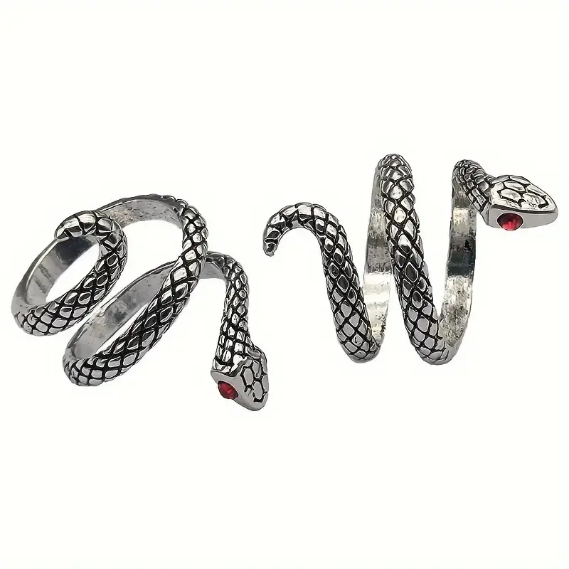 Zhenzhizhê - Anel ajustável para tricô, anel de crochê com laço e cobra, ajustável para tricô rápido, ideal para mulheres e homens