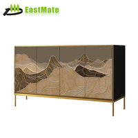Console contemporaine en bois massif durable pour hall d'hôtel et décoration et rangement de salon moderne
