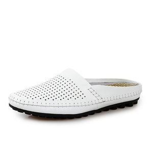 Hot Selling Casual Raw Cow Leather Men Slipper Empty Back Loafers Man Hide Toes <b>Shoes</b> Genuine Leather Outdoor Slipper - Product Image 3