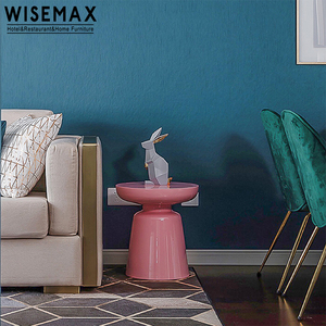 WISEMAX FURNITURE pink <strong>White</strong> Round Bell Shape Coffee <strong>Table</strong> Corner <strong>Table</strong> Living Room Furniture <strong>Small</strong> Bed Side <strong>Table</strong> for Bed Rooms - Product Image 3