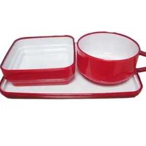 Airline Atlas Food Tray with Meal Service Salad Bowl and Cup
