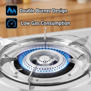 Estufa <span class=keywords><strong>de</strong></span> Gas <span class=keywords><strong>de</strong></span> 2 Quemadores con Encendido Electrónico <span class=keywords><strong>de</strong></span> <span class=keywords><strong>Bajo</strong></span> <span class=keywords><strong>Consumo</strong></span> y Cubierta <span class=keywords><strong>de</strong></span> Acero Inoxidable - Product Image 4
