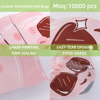 Sacs d'emballage imprimés sur mesure, pochettes de forme personnalisée, sacs en mylar et aluminium pour masques faciaux, shampooings, crèmes, petites entreprises, beauté