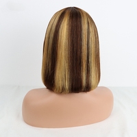 Perruque en cheveux vietnamiens bruts, cheveux alignés dans le sens de la cuticule, perruques de luxe SDD couleur piano bouclées en cheveux humains, Lace Front 14 pouces