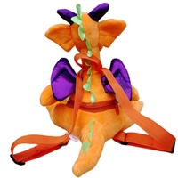 Sac à dos en peluche personnalisé en forme de petit dragon dinosaure de dessin animé pour adolescents et adultes, sac à collation, sac à bonbons, animal en peluche avec rembourrage en coton PP, OEM ODM
