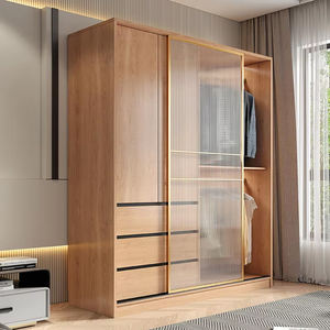 Armoire en bois multifonctionnelle autoportante au design moderne WD-1019, meuble de chambre à coucher, taille personnalisable, extensible, garantie 3 ans - Product Image 1
