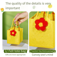 Sacs-cadeaux en feutre de Noël pour enfants avec poignée Mini sac à main pour collations de Noël Pochette pour bonbons Décoration de Noël Sac de rangement fourre-tout