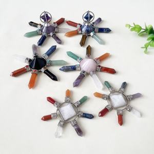 เครื่องกําเนิดพลังงานคริสตัลจักระ 7 จุดบําบัดเรกิปอยท์พีระมิดหินธรรมชาติหอปิระมิดพลังงานสีสันสดใส - Product Image 2