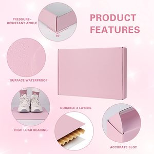 Hộp Bao Bì Giấy Kraft Gấp Nếp Tái Chế Sang Trọng Màu Hồng In Logo Tùy Chỉnh - Product Image 4