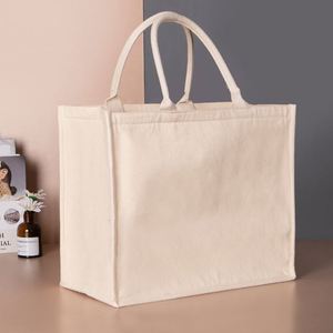 Bolsa de Yute de Color Sólido para Pintar, Bolsa de Compras Reutilizable de Algodón Ecológica, Venta al Por Mayor - Product Image 1