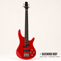 Guitare Basse 4 Cordes pour Débutants Corps en Tilleul - Manche en Érable Touche en Palissandre Bobine Simple Split Coil