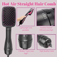 WAIKIL WL-8801 Sisir Pengering Rambut Udara Panas Terlaris, Sikat Pengering Rambut Elektrik, Pelurus Rambut Profesional, Alat Penata Rambut Sisir Udara Panas