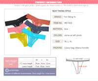 Sous-vêtements féminins sexy en dentelle, string transparent taille basse pour femme