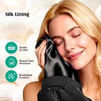 Nuevo Gorro de Dormir Unisex de Seda Satén con Doble Capa de Seda, Ajustable y Antideslizante, para Protección del Cabello en Adultos
