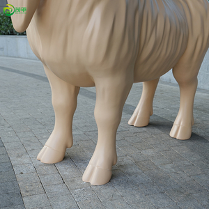 Nhà máy tùy chỉnh phim hoạt hình hiện đại nhựa sợi thủy tinh lớn động vật ngoài trời trang trí Dê điêu khắc - Product Image 5