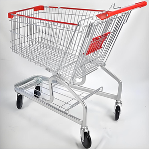 Büyük kapasiteli 160-220L Dört Tekerlekli 4 inç Çelik <span class=keywords><strong>Metal</strong></span> Çinko Galvanizli Süpermarket Alışveriş Arabası Izgara Yapılı Özelleştirilebilir - Product Image 5