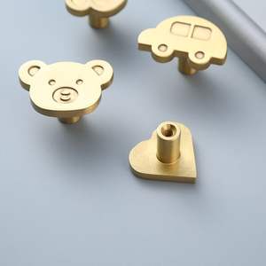 Perillas de latón macizo de dibujos animados creativos para niños para muebles de cocina y dormitorio, herrajes para armarios, cajones, manijas de puerta - Product Image 4