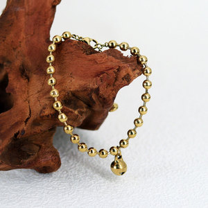 Custom Wholesale Stainless Steel Fashion <b>Bead</b> Bell <b>Bracelets</b> 14k 18k <b>Gold</b> Plated <b>Bracelet</b> & Bangles for Women - Product Image 4