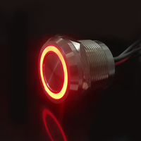 Interrupteur Électrique Piézoélectrique Étanche IP68 en Métal, Acier Inoxydable, 19mm, 25mm, 22mm, Illuminé