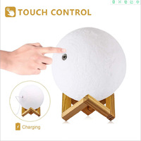 NOUVEAU Lumières lune étoiles imprimées en 3D Lampes de nuit tactiles rechargeables colorées Décoration intérieure Cadeau créatif Veilleuse LED USB