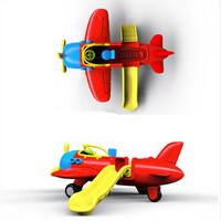 Grand toboggan combiné en forme d'avion pour enfants, jouet en plastique, petit docteur, vente chaude