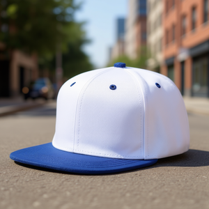 Gorra Snapback de Poliéster PS, Dos Tonos Blanco y Azul, Unisex, Estilo Casual Urbano, para Deportes al Aire Libre, Viajes, Fiestas, Hip Hop - Product Image 2