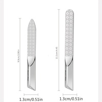 Lime à ongles zébrée en acier inoxydable double face, motif droit, grain 100/180, réutilisable, durable, outil de ponçage pour manucure