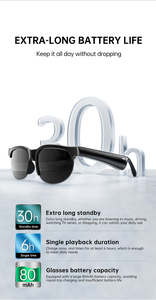 Lunettes intelligentes XG88 <span class=keywords><strong>Pro</strong></span> avancées, traducteur IA, écouteurs sans fil, écouteurs de sport, technologie de conduction d'<span class=keywords><strong>air</strong></span>, étanches IPX5, tactiles - Product Image 4