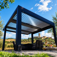 Pergola bioclimatique de luxe sur mesure en aluminium rétractable, abri solaire extérieur de haute qualité, installation facile, motorisée, avec éclairage LED pour balcon