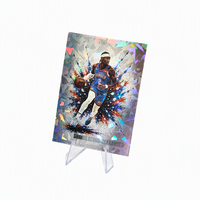 Cartes de collection sportives holographiques personnalisées, effet laser arc-en-ciel, motif glace craquelée, cartes de collection d'athlètes, fabrication OEM directe d'usine