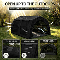 Tente pneumatique Coody 17.2 Familia Pro Air - Noire, tente de camping familiale en coton, durable, grande tente gonflable pour l'extérieur